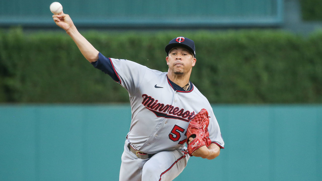 DETROIT, MI - JULY 17: Minnesota Twins pitcher Hansel Robles (57) pitches during the second game of a regular season Major League Baseball game between the Minnesota Twins and the Detroit Tigers on July 17, 2021 at Comerica Park in Detroit, Michigan.