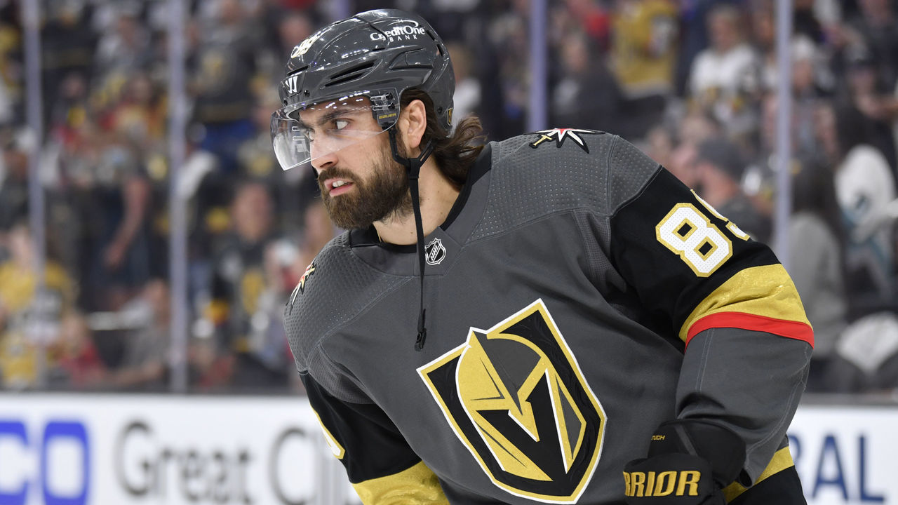 LAS VEGAS, NEVADA - JUNE 16: Alex Tuch #89 of the Vegas Golden Knights warms up prior to Game Two of the Stanley Cup Semifinals against the Montreal Canadiens at T-Mobile Arena on June 16, 2021 in Las Vegas, Nevada.