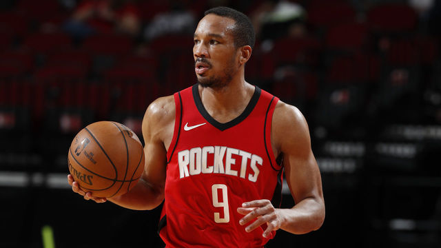 HOUSTON, TX - APRIL 27: Avery Bradley #9 of the Houston Rockets handles the ball against the Minnesota Timberwolves on April 27 at the Toyota Center in Houston, Texas. Mandatory Copyright Notice: Copyright 2021 NBAE