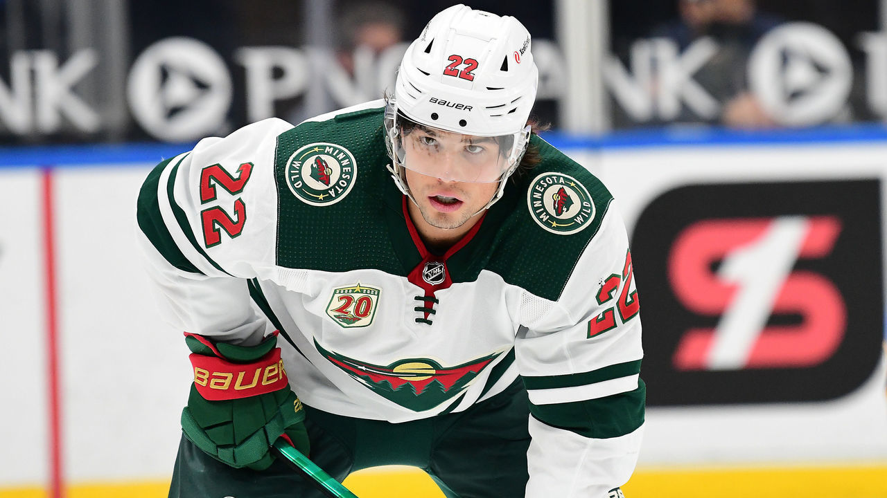 ST. LOUIS, MO - MAY 12: Minnesota Wild leftwing Kevin Fiala (22) during a NHL game between the Minnesota Wild and the St. Louis Blues on May 12, 2021, at Enterprise Center, St. Louis, Mo. ,