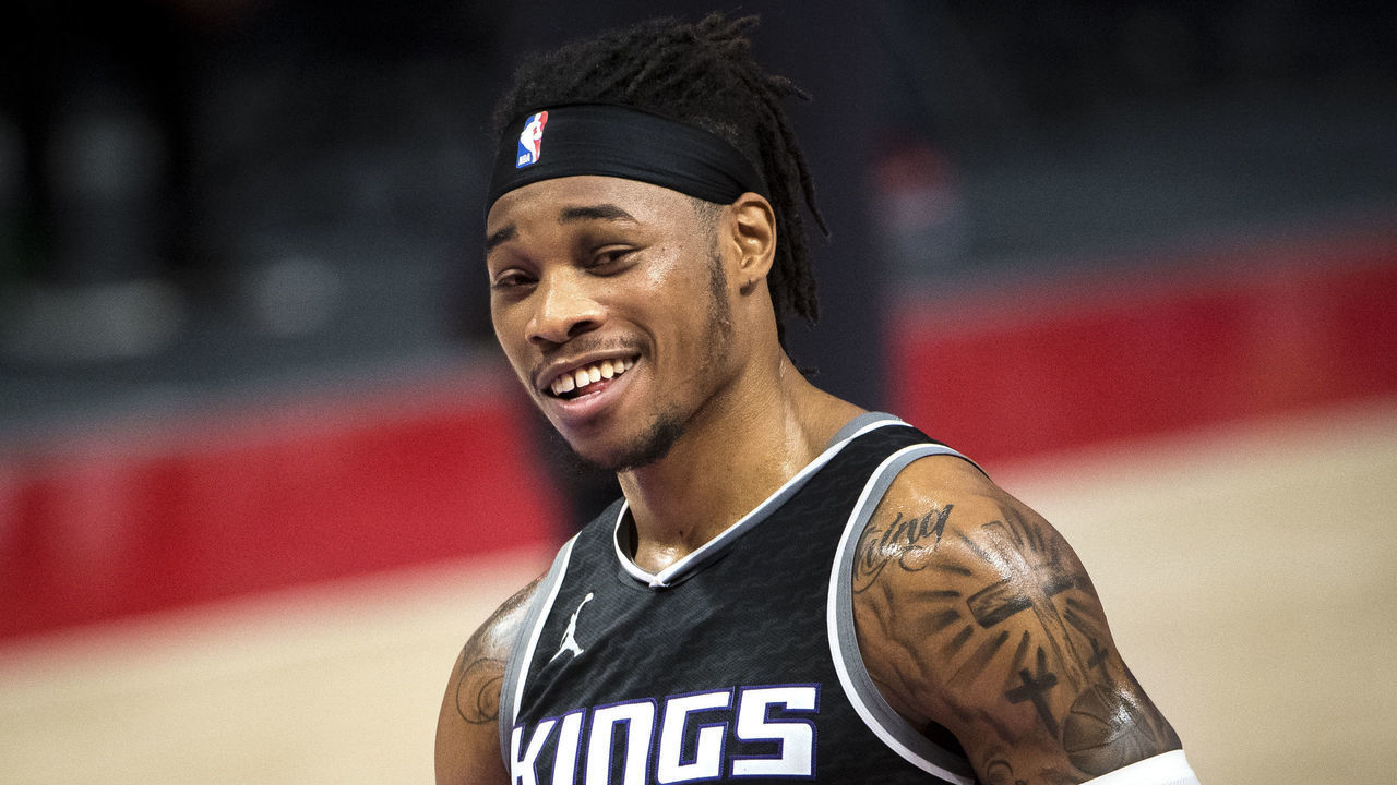 DETROIT, MICHIGAN - FEBRUARY 26: Richaun Holmes #22 of the Sacramento Kings looks on during the fourth quarter against the Detroit Pistons at Little Caesars Arena on February 26, 2021 in Detroit, Michigan.