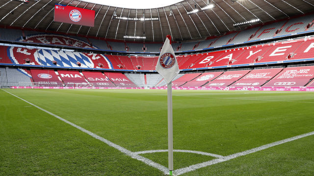 MUNICH, GERMANY - MAY 08: A general view of the Allianz Arena is seen prior to the Bundesliga match between FC Bayern Muenchen and Borussia Moenchengladbach at Allianz Arena on May 08, 2021 in Munich, Germany. Sporting stadiums around Germany remain under strict restrictions due to the Coronavirus Pandemic as Government social distancing laws prohibit fans inside venues resulting in games being played behind closed doors.