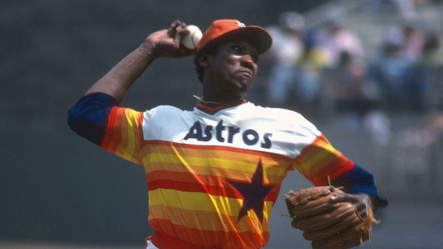 NEW YORK - CIRCA 1978: J.R. Richard #50 of the Houston Astros pitches against the New York Mets during an Major League Baseball game circa 1978 at Shea Stadium in the Queens borough of New York City. J.R. Richard played for Astros from 1971-80.
