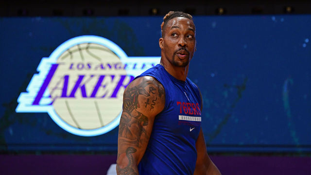 LOS ANGELES, CA - MARCH 25: Dwight Howard #39 of the Philadelphia 76ers walks off the court before the game against the Los Angeles Lakers on March 25, 2021 at STAPLES Center in Los Angeles, California. NOTE TO USER: User expressly acknowledges and agrees that, by downloading and/or using this Photograph, user is consenting to the terms and conditions of the Getty Images License Agreement. Mandatory Copyright Notice: Copyright 2021 NBAE