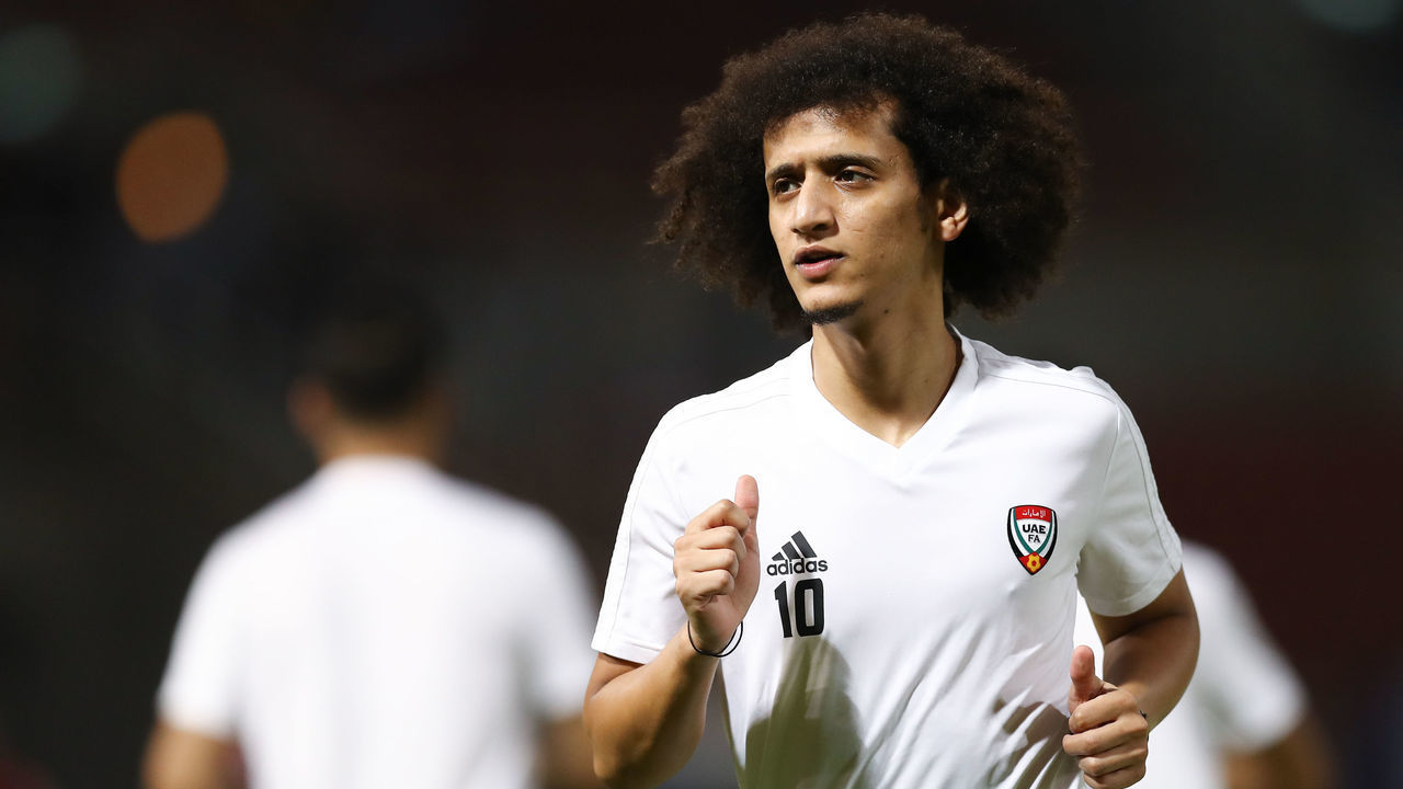 PATHUM THANI, THAILAND - OCTOBER 15: Omar Abdulrahman of United Arab Emirates during the FIFA World Cup Asian Qualifier second round match between Thailand and United Arab Emirates at Thammasat Stadium on October 15, 2019 in Pathum Thani, Thailand.