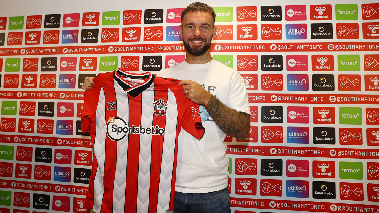 SOUTHAMPTON, ENGLAND - AUGUST 10: Southampton FC sign Adam Armstrong from Blackburn Rovers on a permanent transfer, pictured at St Mary's stadium on August 10, 2021 in Southampton, England.