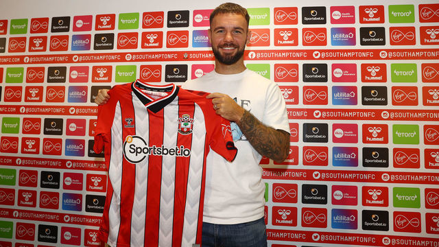 SOUTHAMPTON, ENGLAND - AUGUST 10: Southampton FC sign Adam Armstrong from Blackburn Rovers on a permanent transfer, pictured at St Mary's stadium on August 10, 2021 in Southampton, England.