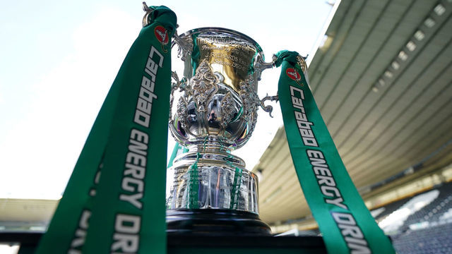 A general view of Carabao Cup trophy at Pride Park Stadium, Derby. Picture date: Tuesday August 10, 2021.