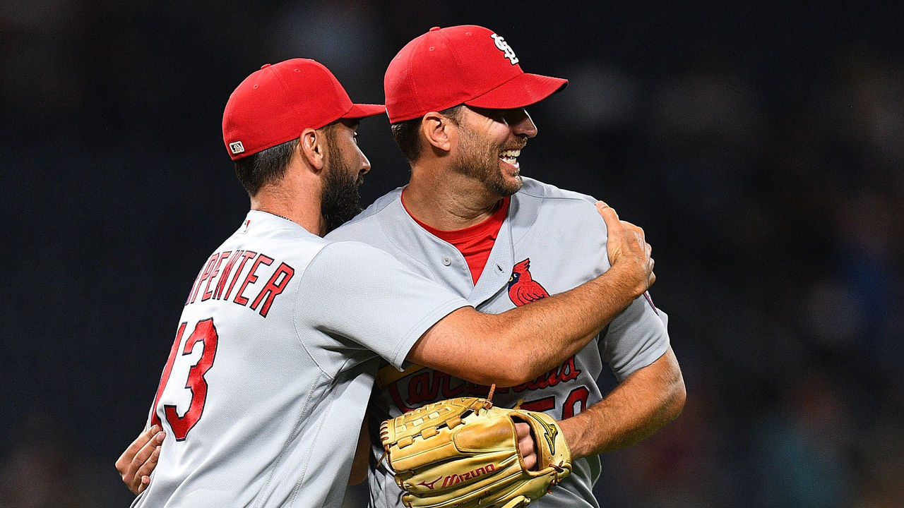 St. Louis Cardinals Yadier Molina and Adam Wainwright Meeting 2021  Autographed Photo