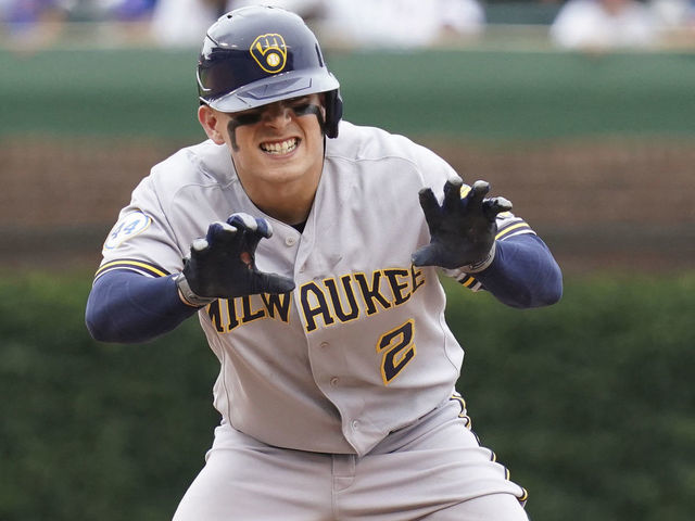 Brewers' Urias ties MLB record with 5 extra-base hits in rout of Cubs | theScore.com