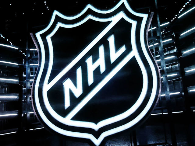 NEWARK, NJ - MARCH 02: A general view of the NHL Logo on the scoreboard during the National Hockey League game between the New Jersey Devils and the New York Islanders on March 2, 2021 at the Prudential Center in Newark, NJ..