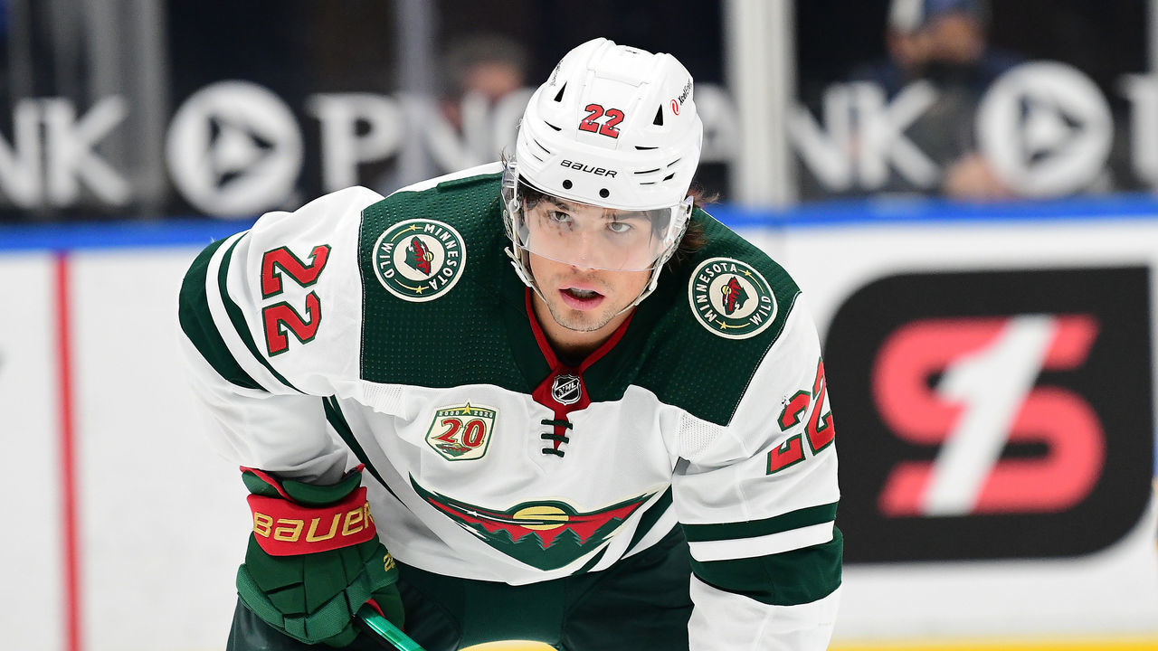 ST. LOUIS, MO - MAY 12: Minnesota Wild leftwing Kevin Fiala (22) during a NHL game between the Minnesota Wild and the St. Louis Blues on May 12, 2021, at Enterprise Center, St. Louis, Mo. ,