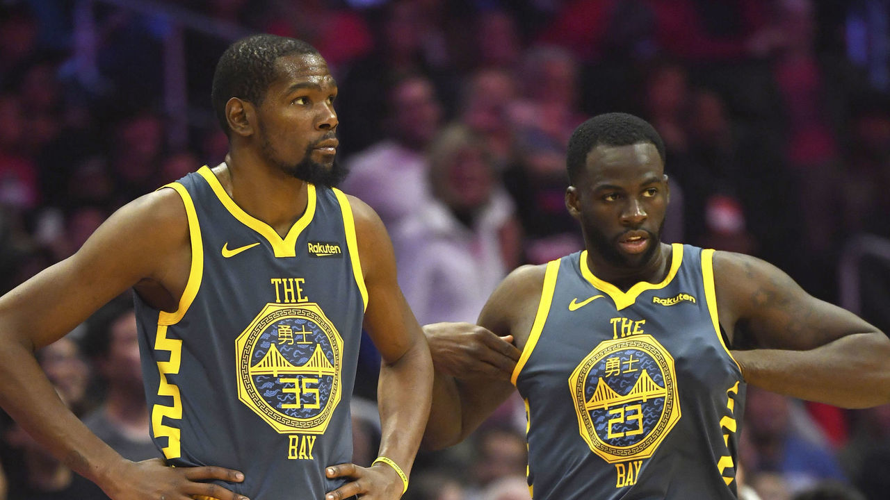 Basketball: Golden State Warriors Kevin Durant (35) and Draymond Green (23) during game vs Los Angeles Clippers at Staples Center. Los Angeles, CA 11/12/2018 CREDIT: John W. McDonough (Set Number: X162313 TK1 )