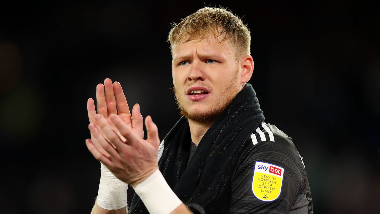 SHEFFIELD, ENGLAND - AUGUST 07: Aaron Ramsdale of Sheffield United during the Sky Bet Championship match between Sheffield United and Birmingham City at Bramall Lane on August 7, 2021 in Sheffield, England.