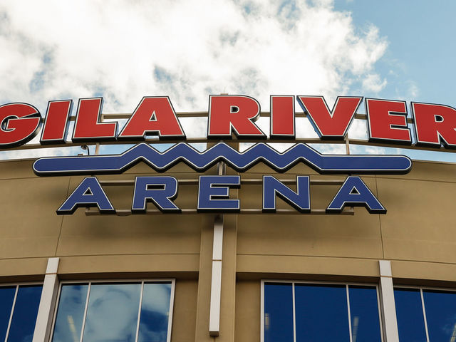 GLENDALE, AZ - APRIL 08: Gila River Arena before the NHL hockey game between the Minnesota Wild and the Arizona Coyotes on April 8, 2017 at Gila River Arena in Glendale, Arizona.