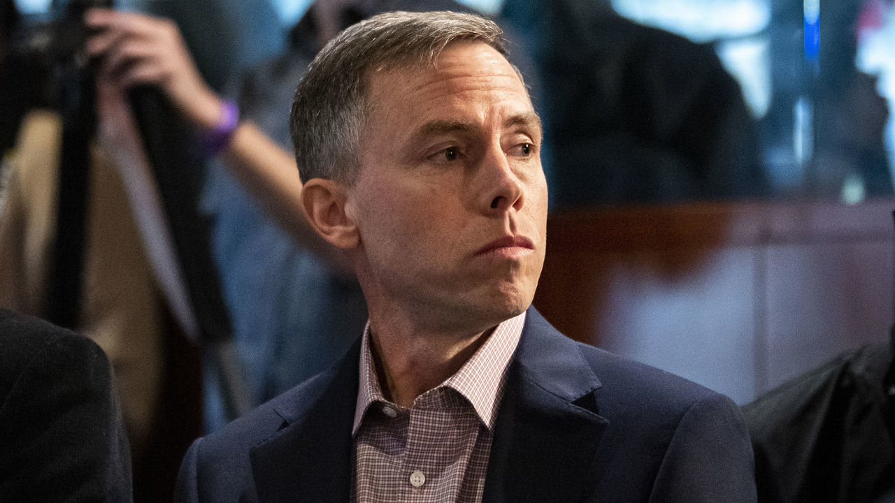 BOSTON, MA - OCTOBER 28: Boston Red Sox General Manager Brian O'Halloran looks on as Chaim Bloom is introduced as Boston Red Sox Chief Baseball Officer during a press conference on October 28, 2019 at Fenway Park in Boston, Massachusetts.