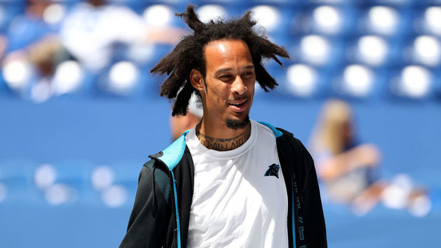INDIANAPOLIS, INDIANA - AUGUST 15: Robby Anderson #11 of the Carolina Panthers on the field before the preseason game against the Indianapolis Colts at Lucas Oil Stadium on August 15, 2021 in Indianapolis, Indiana.