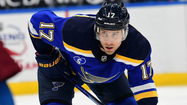 ST. LOUIS, MO - APRIL 22: St. Louis Blues left wing Jaden Schwartz (17) during a NHL game between the Colorado Avalanche and the St. Louis Blues on April 22, 2021, at Enterprise Center, St. Louis, Mo. ,
