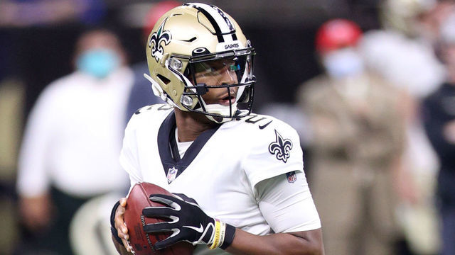 NEW ORLEANS, LOUISIANA - AUGUST 23: Jameis Winston #2 of the New Orleans Saints looks to throw a pass against the Jacksonville Jaguars at Caesars Superdome on August 23, 2021 in New Orleans, Louisiana.