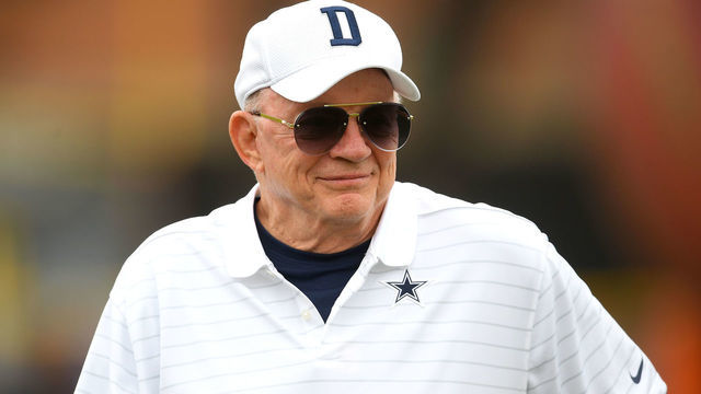 OXNARD, CA - JULY 24: Owner Jerry Jones of the Dallas Cowboys attends training camp at River Ridge Complex on July 24, 2021 in Oxnard, California.