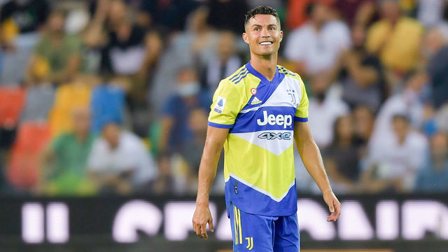 UDINE, ITALY - AUGUST 22: Juventus player Cristiano Ronaldo during the Serie A match between Udinese Calcio v Juventus at Dacia Arena on August 22, 2021 in Udine, Italy.