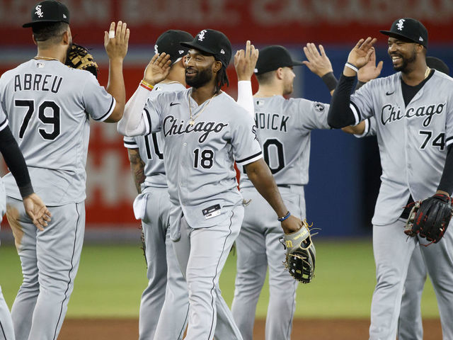 Dylan Cease of the Chicago White Sox celebrates in the dugout after News  Photo - Getty Images