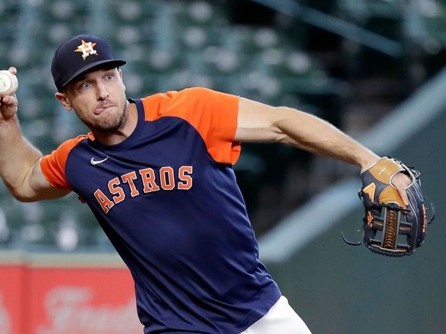 Alex Bregman of the Houston Astros takes infield practice before a