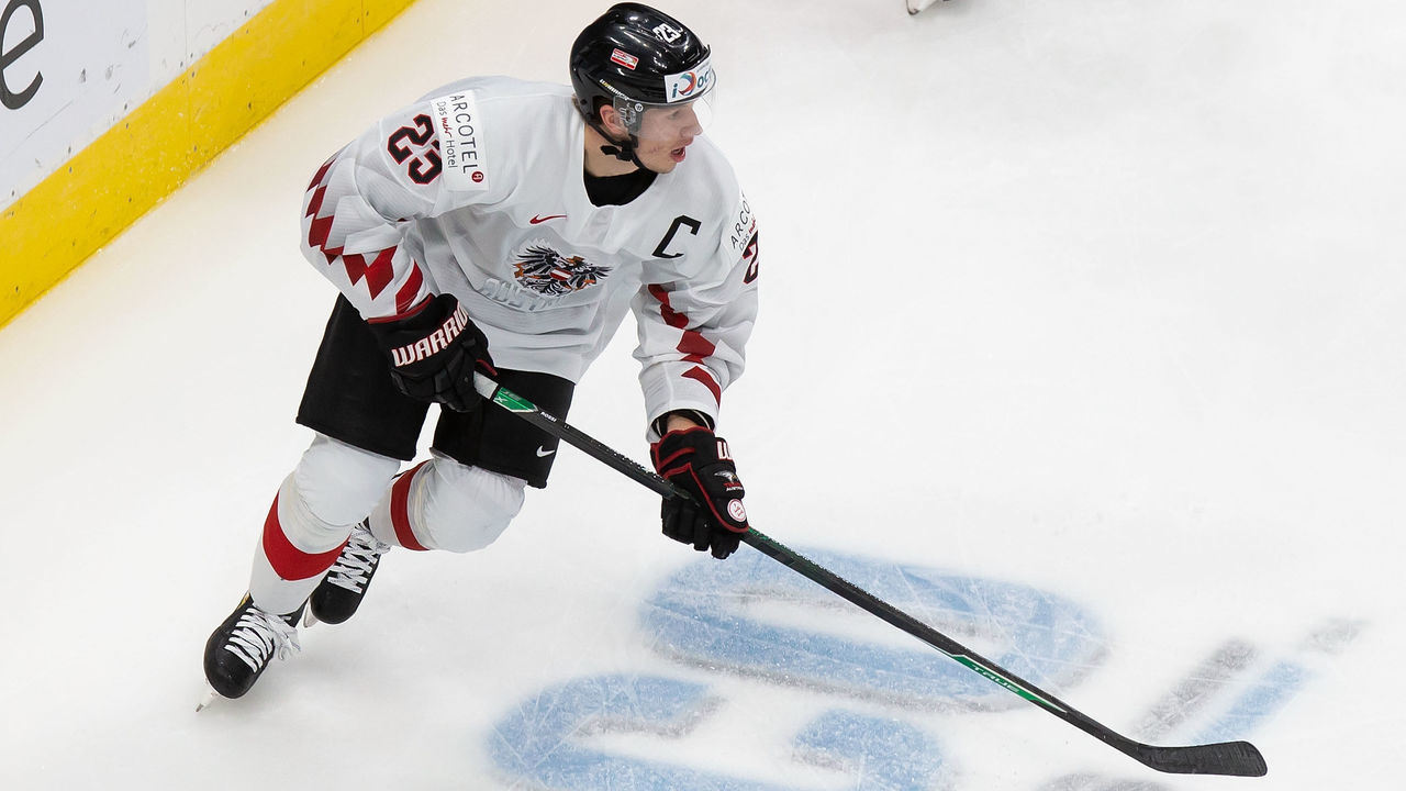 EDMONTON, AB - DECEMBER 26: Marco Rossi #23 of Austria skates against the United States during the 2021 IIHF World Junior Championship at Rogers Place on December 26, 2020 in Edmonton, Canada.