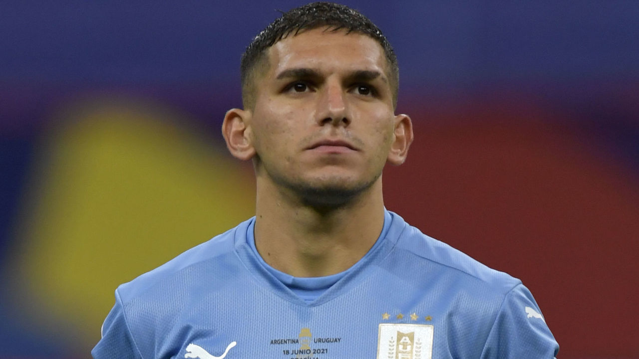 BRASILIA, BRAZIL - JUNE 18: Lucas Torreira of Uruguay looks on prior to a group A match between Argentina and Chile as part of Conmebol Copa America Brazil 2021 at Mane Garrincha Stadium on June 18, 2021 in Brasilia, Brazil.