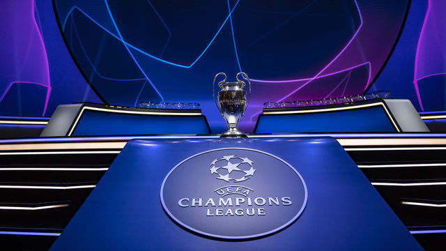 ISTANBUL, TURKEY - AUGUST 26: UEFA Champions League trophy is being displayed ahead of UEFA Champions League 21/22 group stage draw at Halic Congress Center in Istanbul, Turkey on August 26, 2021.