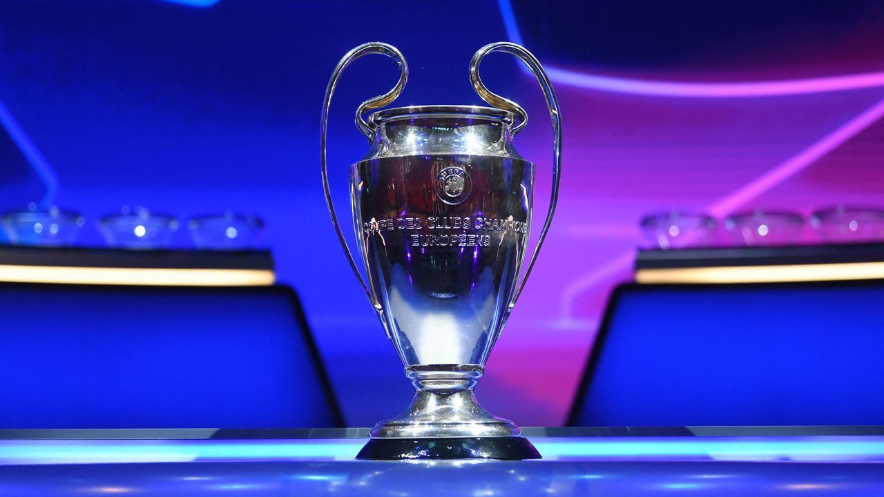 This picture shows the UEFA Champions League trophy prior to the draw for the 2021/2022 European football tournament in Istanbul on August 26, 2021.