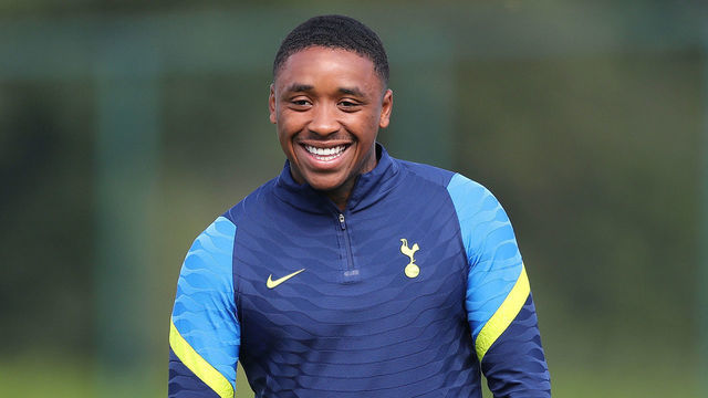 ENFIELD, ENGLAND - AUGUST 25: Steven Bergwijn of Tottenham Hotspur during the Tottenham Hotspur training session at Tottenham Hotspur Training Centre on August 25, 2021 in Enfield, England.