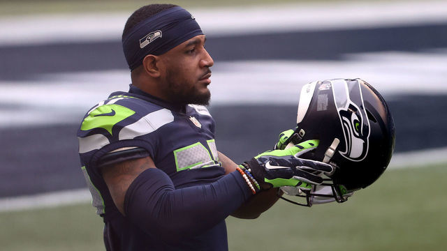 SEATTLE, WASHINGTON - DECEMBER 13: Quandre Diggs #37 of the Seattle Seahawks looks on before their game against the New York Jets at CenturyLink Field on December 13, 2020 in Seattle, Washington.