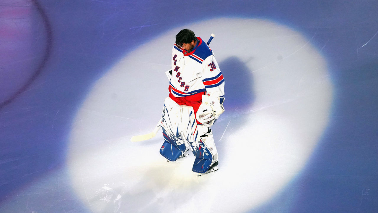 TORONTO, ONTARIO - AUGUST 01: Henrik Lundqvist #30 of the New York Rangers prepares to start in the nets against the Carolina Hurricanes in Game One of the Eastern Conference Qualification Round prior to the 2020 NHL Stanley Cup Playoffs at Scotiabank Arena on August 1, 2020 in Toronto, Ontario, Canada.
