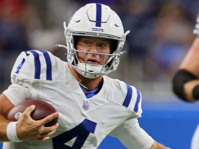 Indianapolis Colts offensive tackle Dan Skipper (74) walks off the