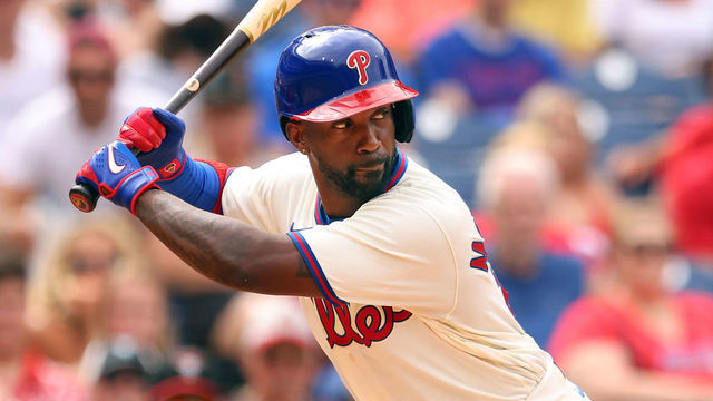 PHILADELPHIA, PA - AUGUST 29: Andrew McCutchen #22 of the Philadelphia Phillies in action against the Arizona Diamondbacks during a game at Citizens Bank Park on August 29, 2021 in Philadelphia, Pennsylvania.