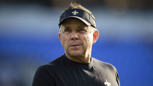 BALTIMORE, MD - AUGUST 14: Head coach Sean Payton of the New Orleans Saints looks on before a preseason game against the Baltimore Ravens at M&T Bank Stadium on August 14, 2021 in Baltimore, Maryland.
