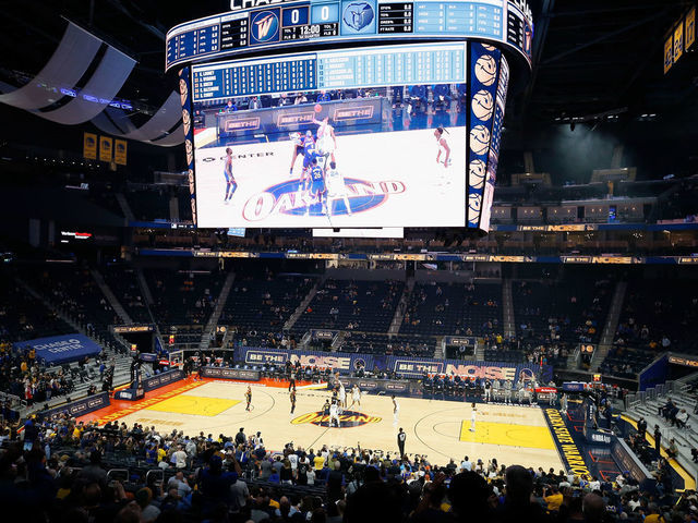 SAN FRANCISCO, CALIFORNIA - MAY 21: A general view of tip off in the NBA Play-In Tournament game between the Golden State Warriors and the Memphis Grizzlies at Chase Center on May 21, 2021 in San Francisco, California.
