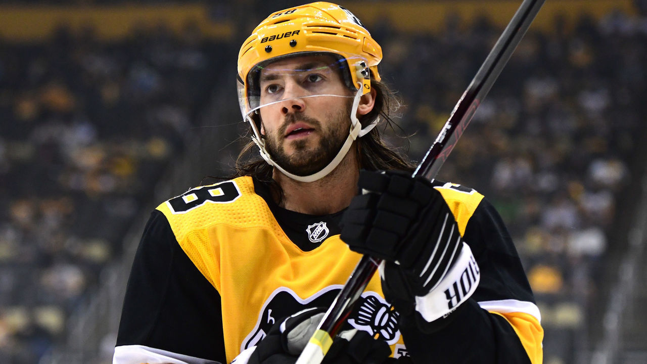 PITTSBURGH, PENNSYLVANIA - MAY 24: Kris Letang #58 of the Pittsburgh Penguins looks on against the New York Islanders during the first period in Game Five of the First Round of the 2021 Stanley Cup Playoffs at PPG PAINTS Arena on May 24, 2021 in Pittsburgh, Pennsylvania.