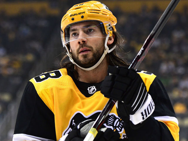 PITTSBURGH, PENNSYLVANIA - MAY 24: Kris Letang #58 of the Pittsburgh Penguins looks on against the New York Islanders during the first period in Game Five of the First Round of the 2021 Stanley Cup Playoffs at PPG PAINTS Arena on May 24, 2021 in Pittsburgh, Pennsylvania.