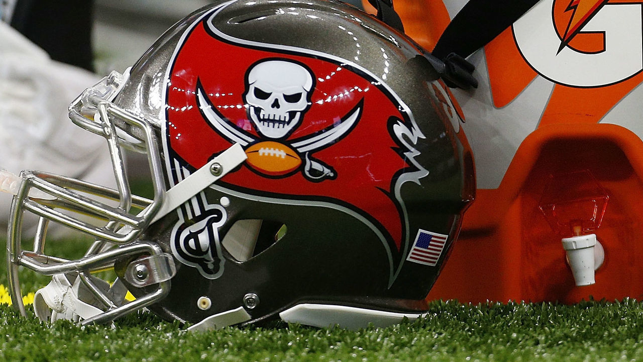 NEW ORLEANS, LA - SEPTEMBER 09: A Tampa Bay Buccaneers helmet is seen near a Gatorade logo during a game against the New Orleans Saints at the Mercedes-Benz Superdome on September 9, 2018 in New Orleans, Louisiana.
