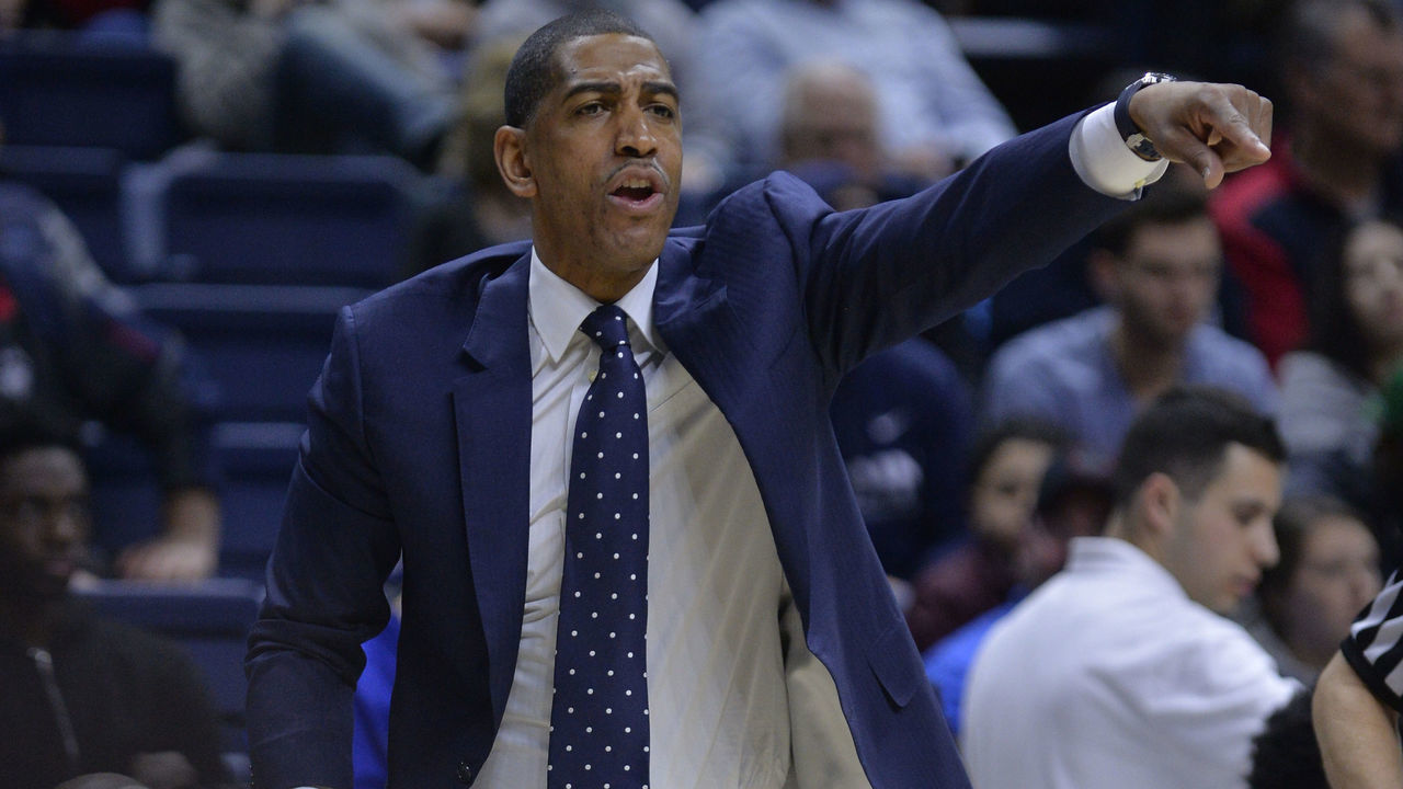STORRS, CT - FEBRUARY 28: UConn Huskies Head Coach Kevin Ollie during the game as the UConn Huskies host the Temple Owls on February 28, 2018 at the Gampel Pavilion in Storrs, CT.