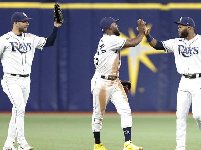 Randy Arozarena, Manuel Margot, and Wander Franco of the Tampa Bay News  Photo - Getty Images