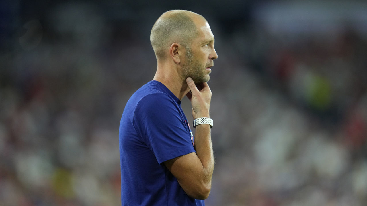 NASHVILLE, TN - SEPTEMBER 5: Head coach Gregg Berhalter of the United States looks on during a 2022 World Cup qualifying game against Canada at Nissan Stadium on September 5, 2021 in Nashville, Tennessee.