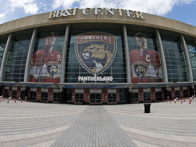 SUNRISE, FL - FEBRUARY 24: The Florida Panthers prepare to host the Dallas Stars at the BB&T Center on February 24, 2021 in Sunrise, Florida.