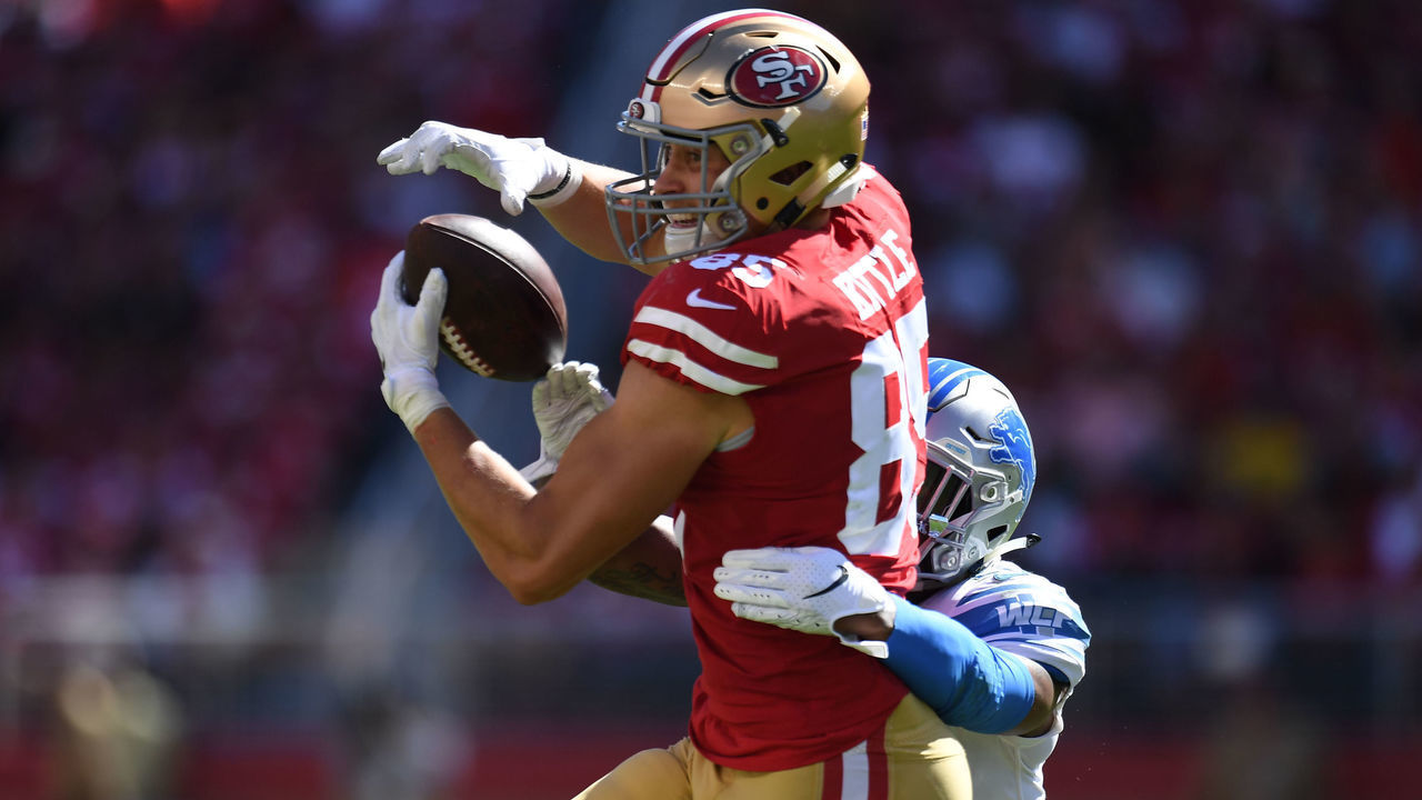 Football: San Francisco 49ers George Kittle (85) in action vs Detroit Lions at Levis Stadium. Santa Clara, CA 9/16/2018 CREDIT: Jordan Murph (Set Number: X162140 TK1 )