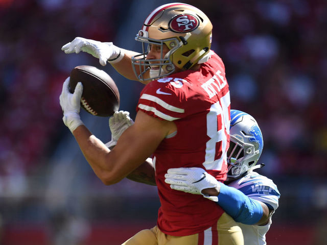 Football: San Francisco 49ers George Kittle (85) in action vs Detroit Lions at Levis Stadium. Santa Clara, CA 9/16/2018 CREDIT: Jordan Murph (Set Number: X162140 TK1 )