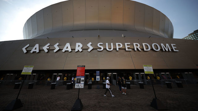 NEW ORLEANS, LOUISIANA - AUGUST 23: An exterior view of the Caesars Superdome on August 23, 2021 in New Orleans, Louisiana.