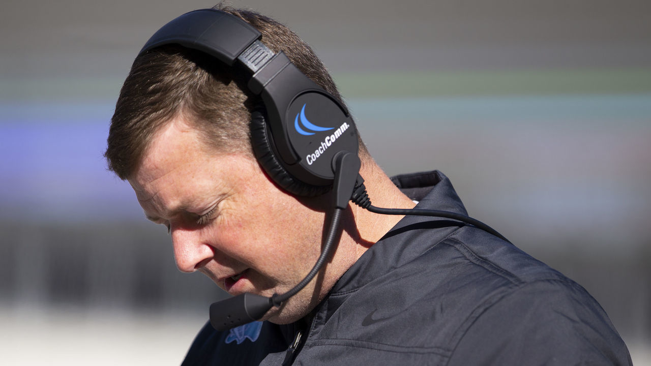 PHILADELPHIA, PA - NOVEMBER 16: Offensive coordinator Will Hall of the Tulane Green Wave looks on against the Temple Owls at Lincoln Financial Field on November 16, 2019 in Philadelphia, Pennsylvania.