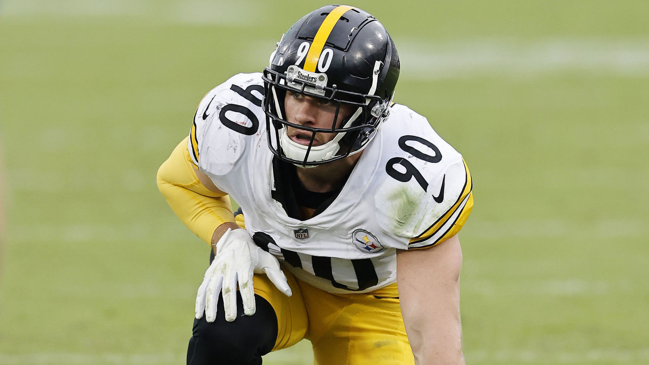 JACKSONVILLE, FLORIDA - NOVEMBER 22: T.J. Watt #90 of the Pittsburgh Steelers in action against the Jacksonville Jaguars at TIAA Bank Field on November 22, 2020 in Jacksonville, Florida.